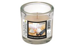 Vonná svíčka Sandalwood-Vanilla ve skle ELEGANT