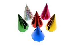 Klobouček karnevalový hologramový mix 6 ks 16 cm