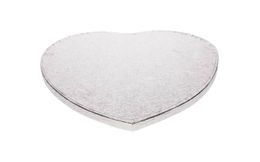 Ezüst szív formájú torta alátét 27,5 cm, vastagsága 12 mm
