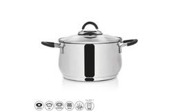 DALIE Stainless Steel Casserole 3.7 L with Glass Lid