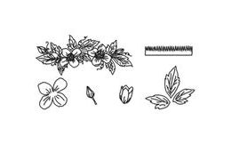 Patchwork vytlačovač Clematis & Leaves (Klematis a lístky)