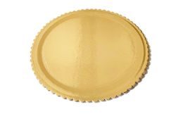 Cake mat gold with border 24 cm - set of 10