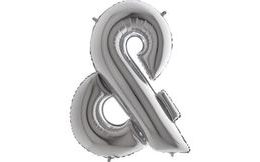 Silver "and" Balloon & Sign - SILVER 102 cm