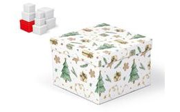 krabice dárková vánoční C-V007-G 20x20x14cm 5370945