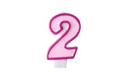 Rózsaszín születésnapi gyertya 2, 7 cm