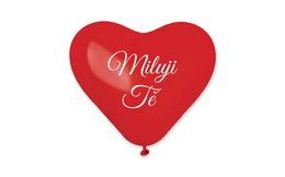 Balloon heart red 25cm print I LOVE YOU - 1 pc