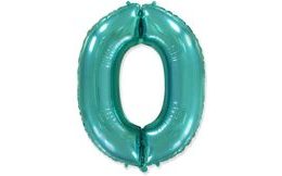 Balloon foil numerals turquoise (Tiffany) 115 cm - 0