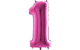 Balloon foil numbers pink - Pink 115 cm - 1