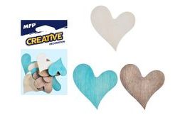 dekorace srdce přírodní 12ks 4cm mix 2221443