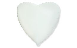 Balloon foil 45 cm Heart white