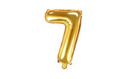 Balón foliový číslice zlatá 35 cm - 7 (NELZE PLNIT HELIEM)