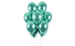 Balónky chromované 50 ks zelené lesklé - průměr 33 cm