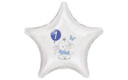 1. narozeniny modrý slon hvězda foliový balónek