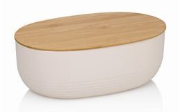 NAMUR plastic/wood bread bin beige