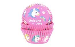 Egyszarvú mintájú cukrászati sütési kosarak - Unicorn Love - 50 db