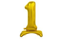 Gold Foil Number Balloon on Stand, 74 cm - 1