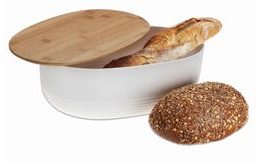 NAMUR plastic/wood bread bin beige
