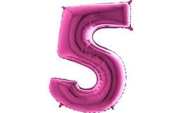 Balloon foil digits pink - Pink 115 cm - 5