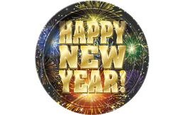 Tányérok Boldog új évet - Happy New Year 22,5 cm - 8 db - Szilveszter