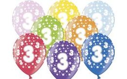 Thick Balloons 30 cm metallic mix - Birthday No.3