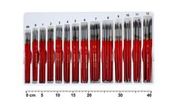 Sada kulatých štětců velikosti 00 až 12 - 144 ks