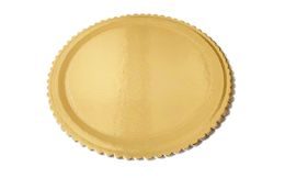 Cake mat gold with border 22 cm - set of 10