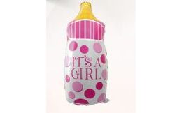 Foil balloon baby bottle Girl 80 cm