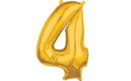 balónek fóliový narozeniny číslo 4 zlatý 66cm