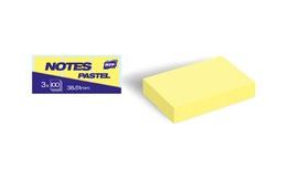 bloček samolepící 38x51mm 3x100 listů žlutý pastelový 7500896