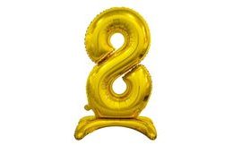 Golden Foil Number Balloon on Stand, 74 cm - 8