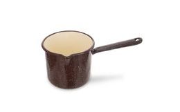 Brown Enamel Mug with Handle - 12 cm