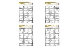 samolepky na dárky vánoční stříbrné 200x300mm/21ks 8885930