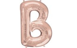 Písmeno B růžovo-zlaté foliový balónek 83 cm