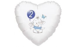 2. narozeniny modrý slon srdce foliový balónek