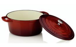 Pekáč kulatý s mramorovým povrchem a poklicí 24 cm Burgundy Metallic Line