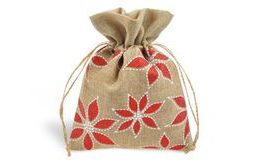 sáček textil vánoční růže 13x17cm 5800740