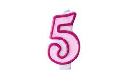 Rózsaszín születésnapi gyertya 5, 7 cm
