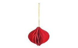 dekorace skládací baňka 8cm červená pap 8886242
