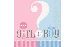 Szalvéták Gender reveal "Girl or Boy" - "Lány vagy fiú" babaköszöntő