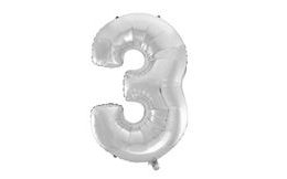 Balloon foil digits silver- SILVER 115 cm - 3