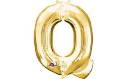 Písmena Q zlaté foliové balónky 81 cm x 60 cm