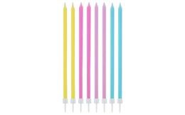 Narozeninové svíčky - pastelové dlouhé,14,5 cm 16 ks