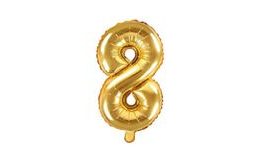 Gold Foil Number 8 Balloon - 35 cm (Air Inflation Only)