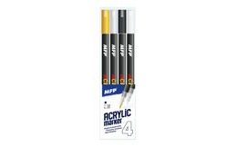 Acrylic thin markers for stone, wood, metal - gold, silver, black, white
