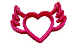 Vykrajovátko Srdce s krídlami - 3D tlač