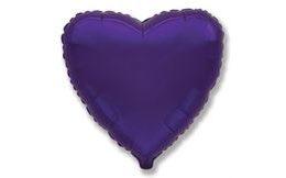Balón foliový 45 cm Srdce fialové