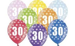 Silné Balónky 30 cm metalické mix - Narodeniny č.30