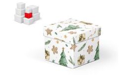 krabice dárková vánoční C-V007-B 10x10x9cm 5370940