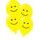 Printed smiley balloons 5pcs yellow