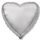 Ezüst szív alakú fólia lufi - 45 cm